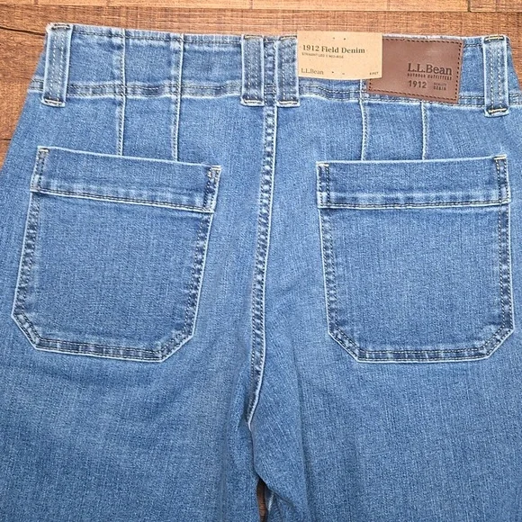 L.L. Bean 1912 Field Denim Pants Womens 8P Utility Ankle Mid Rise NWT Heritage - Picture 7 of 8